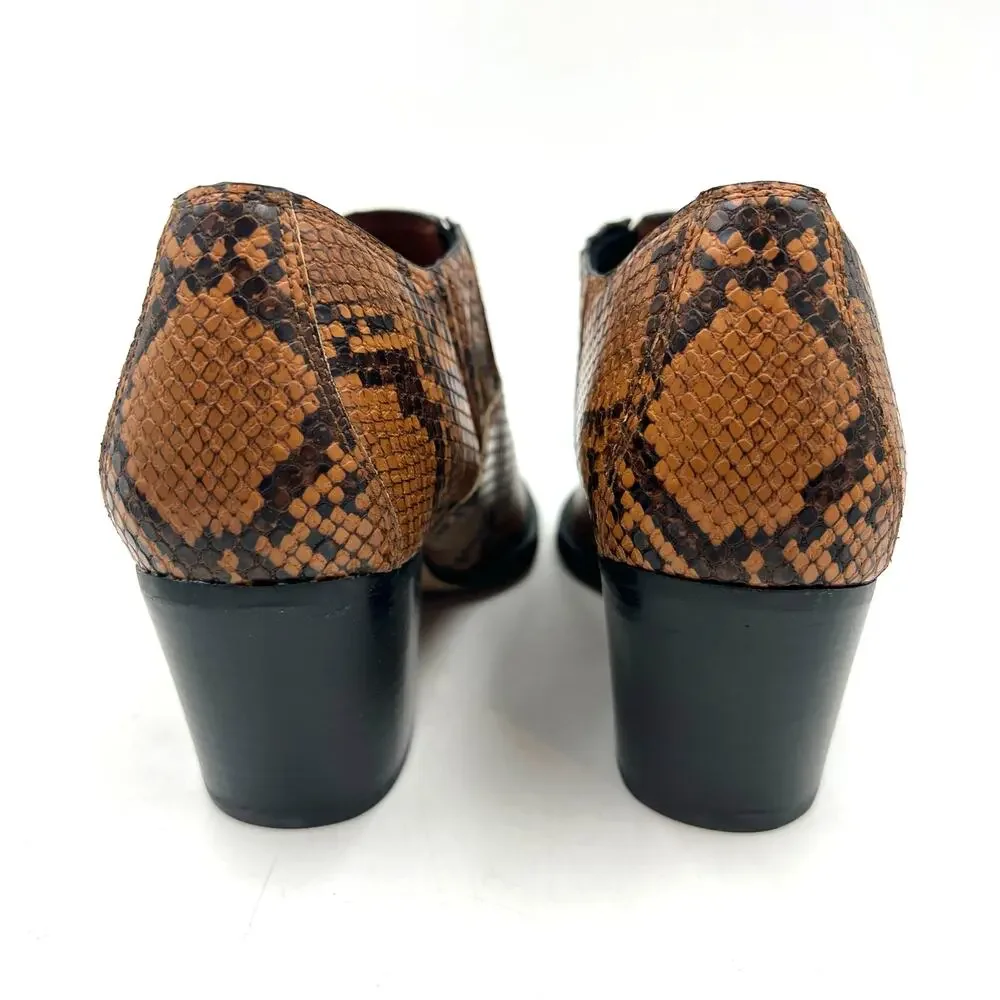 Coach Perri Snake Print Ankle Bootie Carmel Leather Westerncore